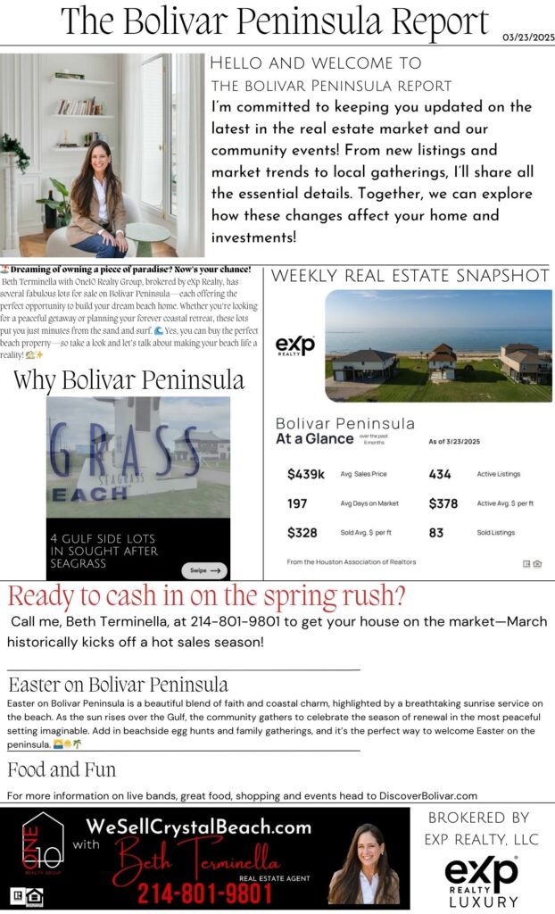 The Bolivar Peninsula Report March 23 2025