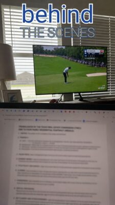 Yes I may be watching golf but behind the scenes