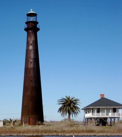 Historic Bolivar Point Lighthouse in Port Bolivar
